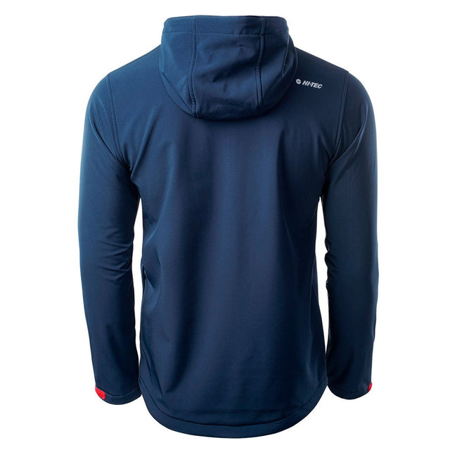 Navy-Orange Red - Back - Hi-Tec Mens Caen Soft Shell Jacket