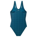 Gibraltar Sea-Peacock Blue - Back - Aquawave Womens-Ladies Seaweed Hexagon One Piece Swimsuit