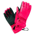 Sangria Pink-Black - Front - Hi-Tec Womens-Ladies Galena Contrast Ski Gloves