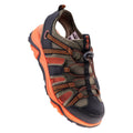 Black-Khaki-Orange - Close up - Hi-Tec Childrens-Kids Sanev Sandals