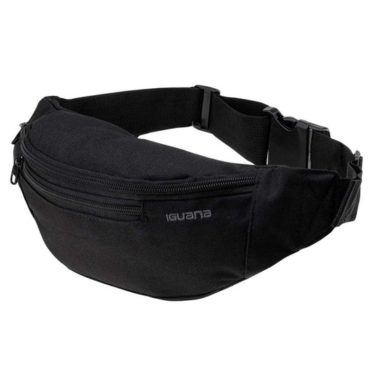 Black - Front - Iguana Unisex Adult Igebelt Logo Hip Bag