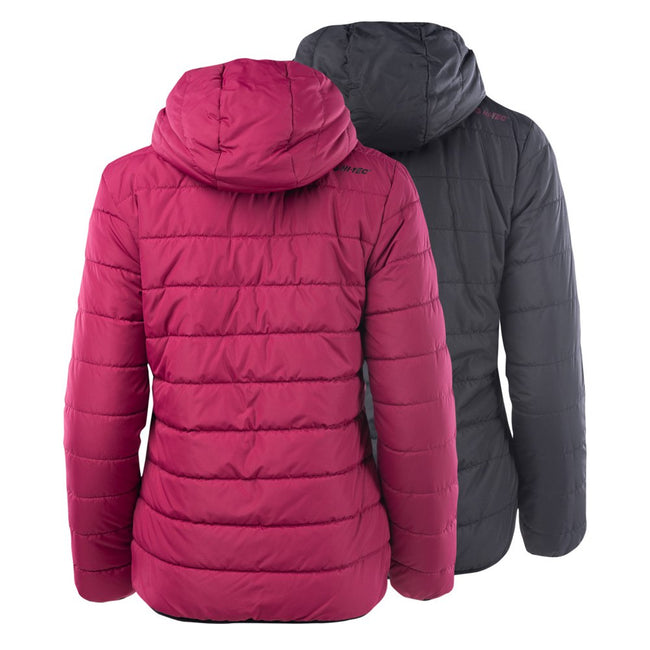 Beet Red-Black - Back - Hi-Tec Womens-Ladies Haimo Padded Jacket