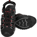 Black-Dark Grey-Red - Pack Shot - Hi-Tec Mens Tiore Logo Sandals