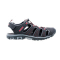 Black-Dark Grey-Red - Front - Hi-Tec Mens Tiore Logo Sandals