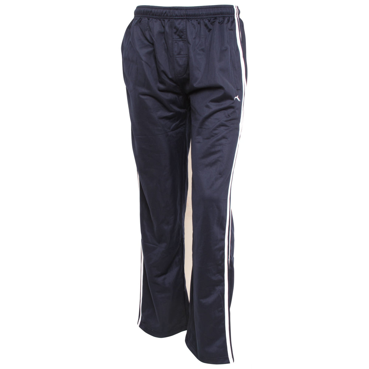 Navy - Front - Mens Sportswear Tracksuit-Jogging Bottoms (Open Cuff)