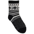 Black - Front - Boys Fairisle Design Knitted Slipper Socks With Grippers (1 Pair)