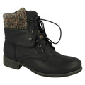 Black - Lifestyle - Spot On Womens-Ladies Mid Heel Lace Up Ankle Boots