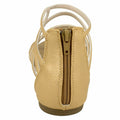 Gold Synthetic - Back - Spot On Womens-Ladies Leather Strappy Sandal