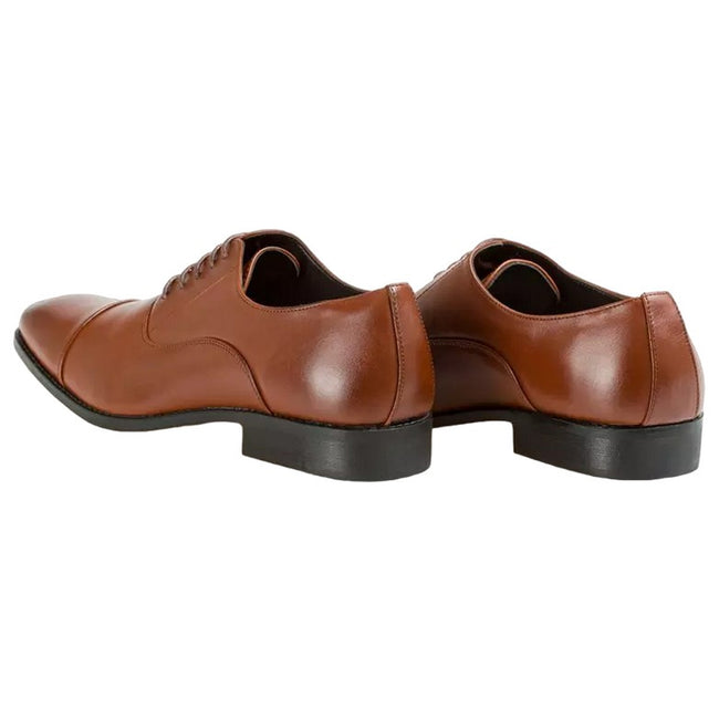 Brown - Side - Krisp Mens Leather Oxford Shoes