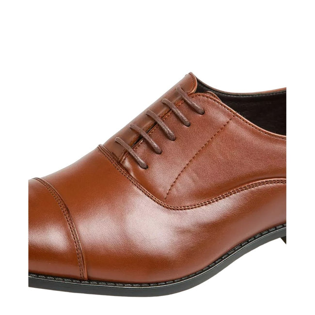 Brown - Lifestyle - Krisp Mens Leather Oxford Shoes