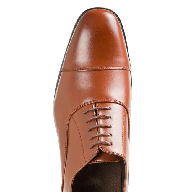 Brown - Pack Shot - Krisp Mens Leather Oxford Shoes