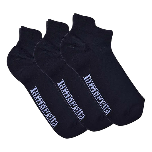 Black - Front - Lambretta Mens Trainer Socks (Pack of 3)