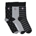 Black-Grey - Front - Lambretta Mens Target Socks (Pack of 3)