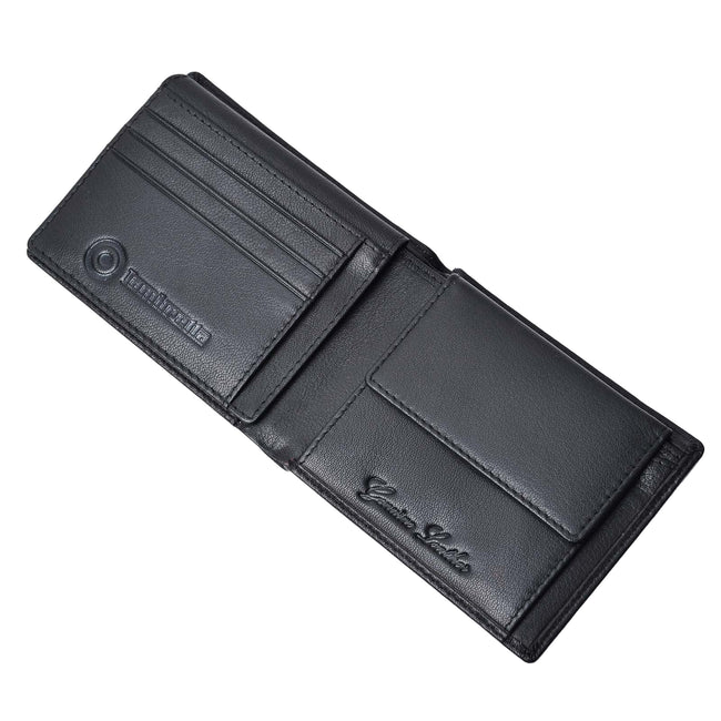 Black - Side - Lambretta Logo Leather Wallet