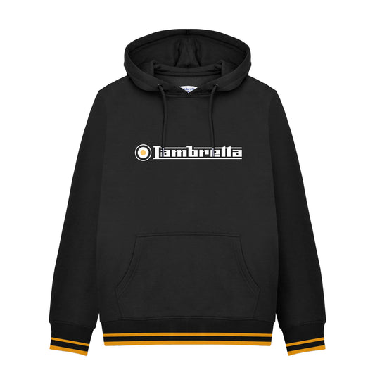 Black-Gold - Front - Lambretta Mens Logo Hoodie
