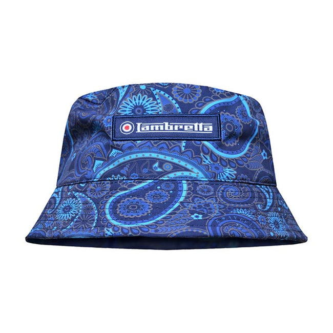 Navy-Khaki - Front - Lambretta Paisley Logo Bucket Hat