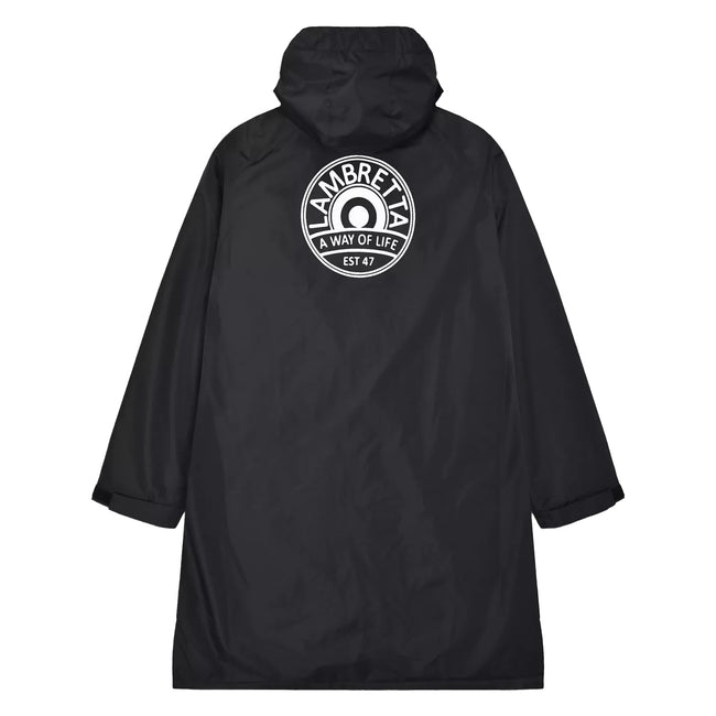 Black - Back - Lambretta Mens Waterproof Changing Robe