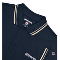 Navy-Cinder-Cream - Side - Lambretta Mens Twin Tip Big & Tall Polo Shirt