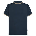 Navy-Cinder-Cream - Back - Lambretta Mens Twin Tip Big & Tall Polo Shirt