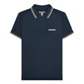 Navy-Cinder-Cream - Front - Lambretta Mens Twin Tip Big & Tall Polo Shirt