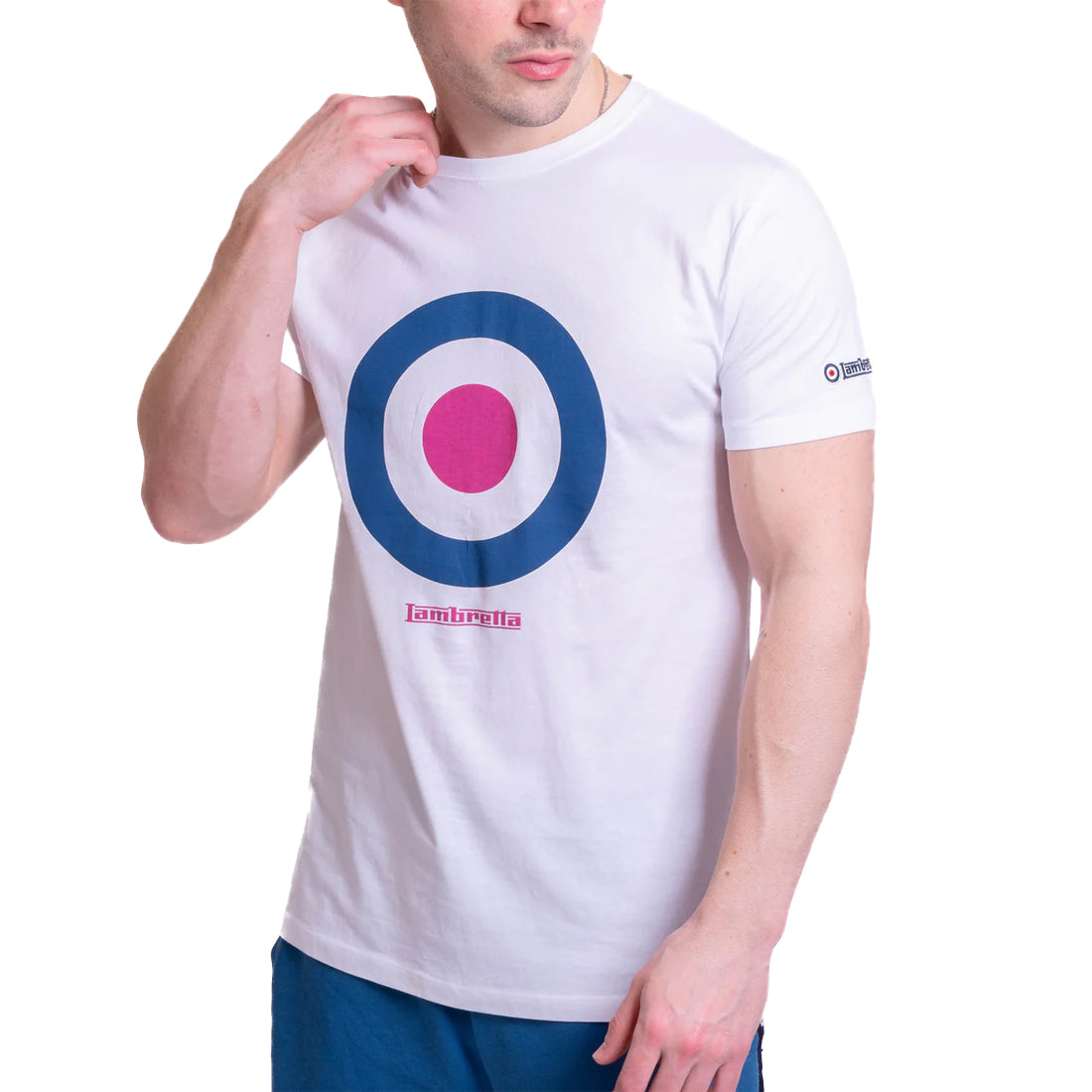 White - Side - Lambretta Mens SS24 Target T-Shirt