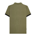 Khaki Green - Back - Lambretta Mens Vintage Panelled Polo Shirt