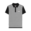 Black - Front - Lambretta Mens Gingham All-Over Print Polo Shirt