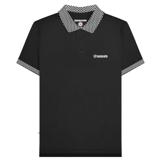 Black - Front - Lambretta Mens SS25 Two Tone Polo Shirt