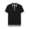 Black - Front - Lambretta Mens Valero Knitted Tipped Short-Sleeved Polo Shirt