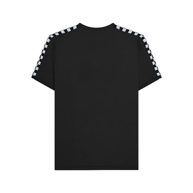 Black - Back - Lambretta Mens Two Tone Taped T-Shirt