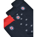 Navy-Red-White - Side - Lambretta Mens Paisley Socks (Pack of 3)
