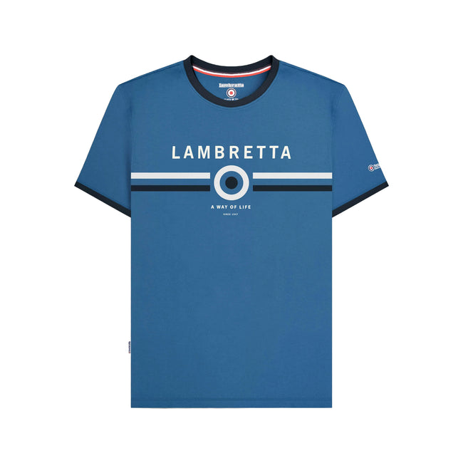 Dark Blue - Front - Lambretta Mens Target Ringer T-Shirt