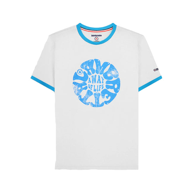 White - Front - Lambretta Mens SS24 Ringer Festival T-Shirt