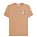 Sand - Front - Lambretta Mens SS24 Retro Stripe T-Shirt