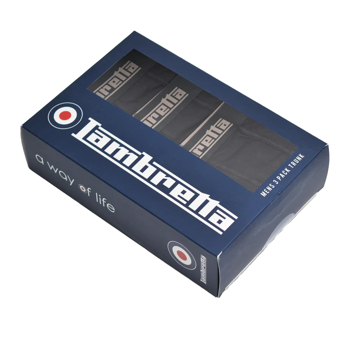 Black - Side - Lambretta Mens Essential Boxer Shorts (Pack of 3)