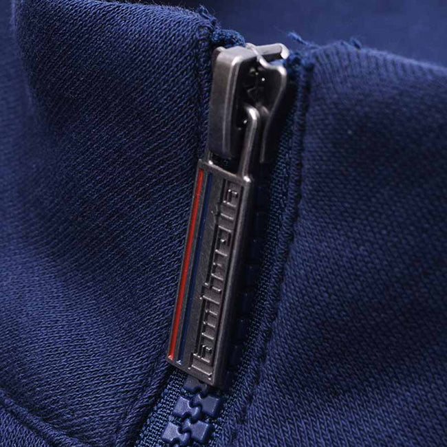 Navy - Back - Lambretta Mens Tipped Quarter Zip Sweatshirt