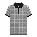 White - Front - Lambretta Mens Prince Of Wales Check Polo Shirt