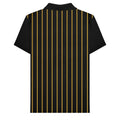 Black-Gold - Back - Lambretta Mens Pinstripe Polo Shirt