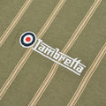 Khaki Green-Cream - Side - Lambretta Mens Pinstripe Polo Shirt
