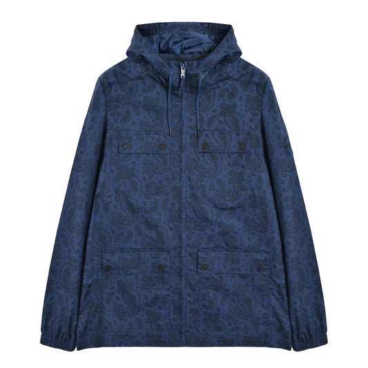 Navy - Front - Lambretta Mens Paisley Field Jacket