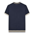 Navy - Back - Lambretta Mens SS25 Tipped Knitted Polo Shirt