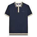 Navy - Front - Lambretta Mens SS25 Tipped Knitted Polo Shirt