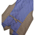 Brown - Back - Lambretta Mens Morgan Herringbone Waistcoat