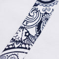 White - Back - Lambretta Mens SS24 Paisley Taped Polo Shirt