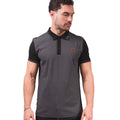 Black-Iron - Side - Lambretta Mens SS24 Houndstooth Polo Shirt