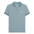 Smoke Blue - Front - Lambretta Mens SS25 Geometric Polo Shirt