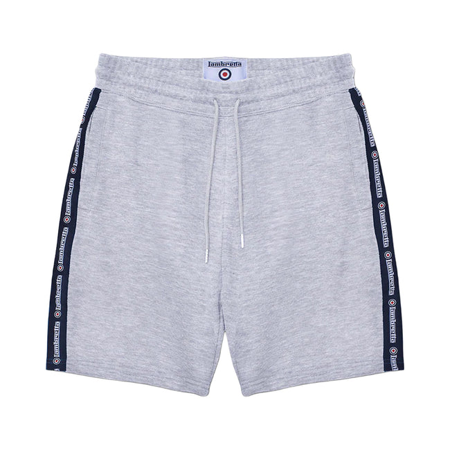 Grey Marl - Front - Lambretta Mens SS24 Taped Shorts