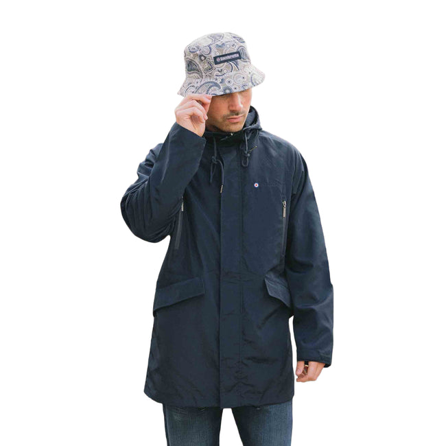 Navy - Side - Lambretta Mens Heaton Hooded Jacket