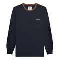 Navy-Tobacco - Front - Lambretta Mens Knitted Tipped Jumper