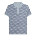 Dusky Blue - Front - Lambretta Mens AW24 Geometric Polo Shirt
